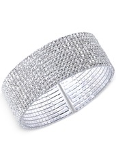 Anne Klein Silver-Tone Crystal Cuff Bracelet - Silver