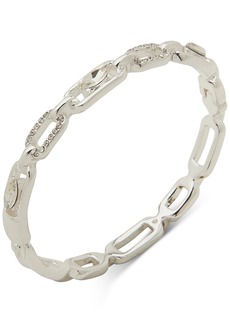 Anne Klein Silver-Tone Crystal Pave Link Stretch Bracelet - Crystal