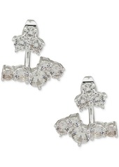 Anne Klein Silver-Tone Cubic Zirconia Jacket Earrings - Crystal