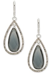 Anne Klein Silver-Tone Large Teardrop Crystal Orbital Drop Earrings - Multi