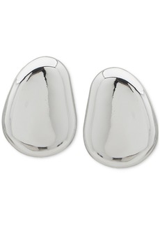 Anne Klein Silver-Tone Pebble Button Post Earrings - Silver