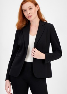 Anne Klein Single-Button Notched-Lapel Blazer - Anne Black