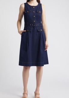 Anne Klein Sleeveless Denim Shirtdress