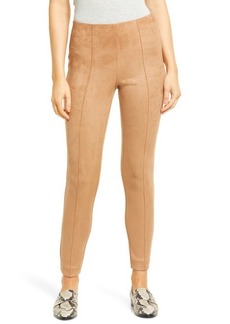 Anne Klein Slim Faux Suede Pull-On Pants in Vicuna at Nordstrom