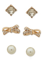 Anne Klein Snowflake Ornament & Gold-Tone 3-Pc. Earrings Set - Multi