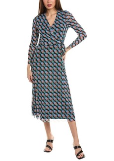 Anne Klein Square Neck Tie-Waist Midi Dress