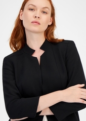 Anne Klein Star-Collar Open-Front Blazer - Black