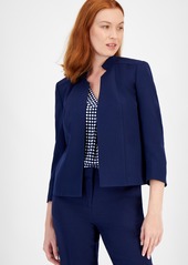 Anne Klein Star-Collar Open-Front Blazer - Black