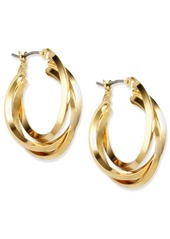 "Anne Klein Metal 3 Ring Hoop Earrings, .9"" - Silver"