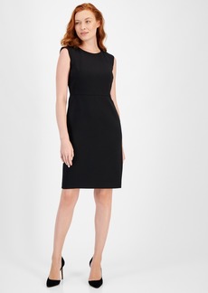 Anne Klein Twill Sheath Dress - Anne Black