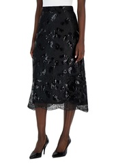 Anne Klein Women's A-Line Embellished Midi Skirt - Anne Black