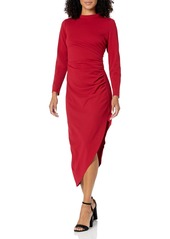 Anne Klein Women's Asymmetrical Hem Ruched MIDI Dress