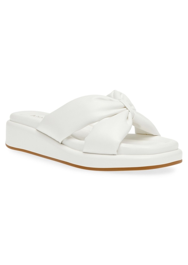 Anne Klein Women's Avenue Footbed Sandals - White Smooth