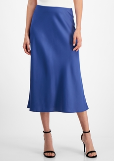 Anne Klein Women's Bias-Cut Flared Pull-On Skirt - Blue Jay