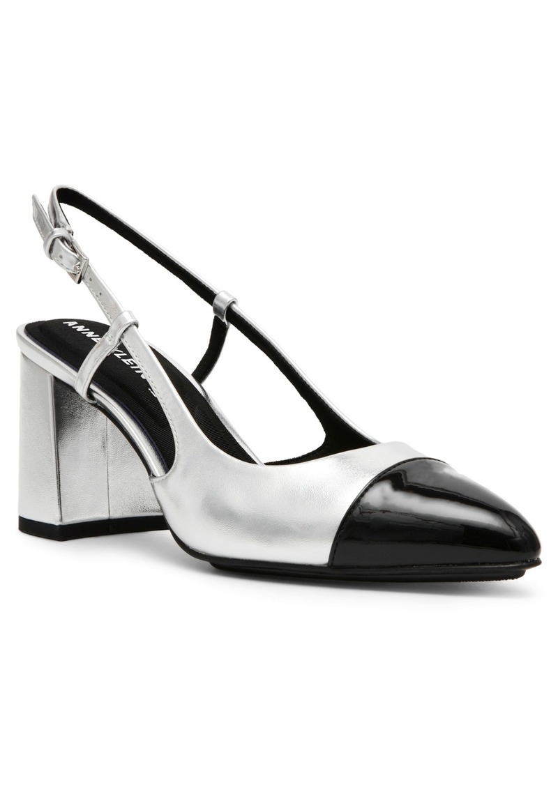 Anne Klein Women's Brooklyn Block Heel Slingback Dress Pumps - Silver/black