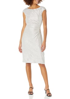 Anne Klein Women's Cap Sleeve Side Ruched Dress