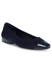 Anne Klein Women's Carlie Almond Toe Ballet Flats - Navy