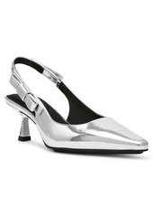 Anne Klein Women's Carmel Slingback Kitten Heel Pumps Regular & Wide Width - Black Patent