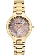Anne Klein Women's Considered Solar Gold-Tone Bracelet Watch 32.5mm