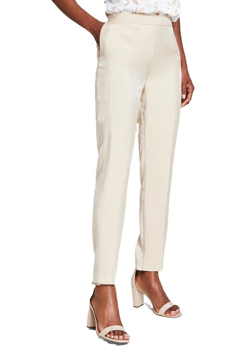 Anne Klein Women's Cotton Side Zip Pant CREAMED Coffee