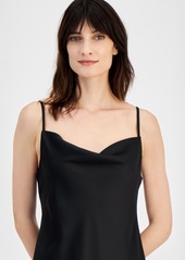 Anne Klein Women's Cowlneck Side-Slit Slip Dress, Created for Macy's - Anne Black