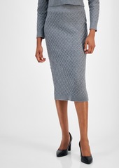 Anne Klein Women's Diamond Knit Sweater Pencil Skirt - Anne Black