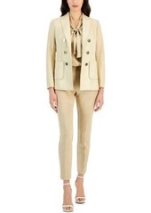 Anne Klein Womens Double Breasted Blazer Pull On Straight Leg Ankle Pants