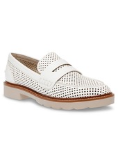 Anne Klein Women's Elia Perforated Penny Loafers - White Perforated