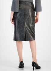 Anne Klein Women's Faux Alligator Shimmer Skirt - Night Fall