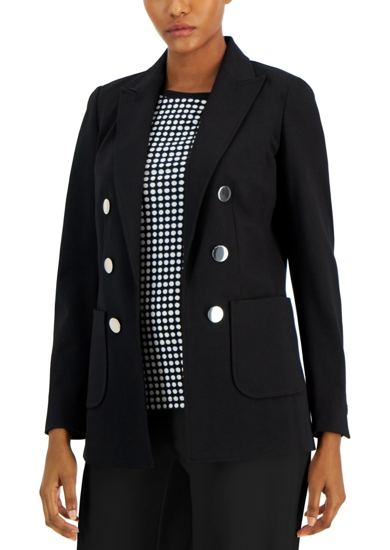 Anne Klein Women's Faux Double-Breasted Jacket - Anne Black