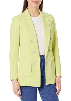 Anne Klein Women's Faux Double Breasted Jacket with Patch P