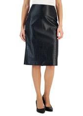 Anne Klein Women's Faux Leather Skirt - Anne Black