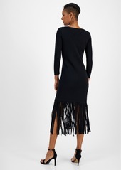 Anne Klein Women's Fringe A-Line Dress - Anne Black