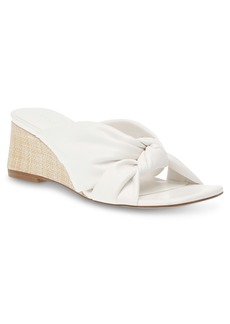 Anne Klein Women's Garth Slip-On Wedge Sandals - White Smooth