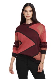 Anne Klein womens Geo Jaquard Pullover Sweater   US