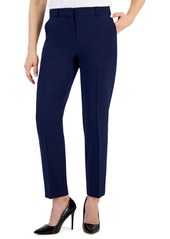 Anne Klein Women's Grace Mid Rise Straight-Leg Ankle Pants - Deep Plum