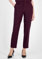 Anne Klein Women's Grace Mid Rise Straight-Leg Ankle Pants - Deep Plum