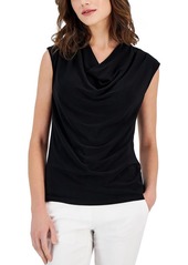 Anne Klein Women's Harmony Knit Cap Sleeve Cowl Neck TOP  XL