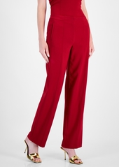 Anne Klein Women's High-Rise Seam-Front Pants - Titian Red