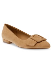 Anne Klein Women's Kalea Pointed Toe Buckle Flats - Natural Patent