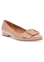 Anne Klein Women's Kalea Pointed Toe Buckle Flats - Natural Patent