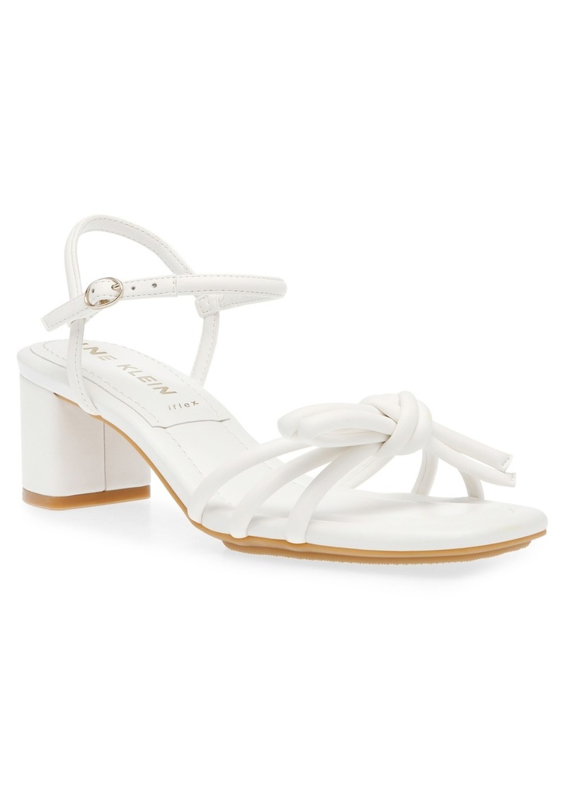 Anne Klein Women's Kelsi Block Heel Dress Sandals - White Smooth