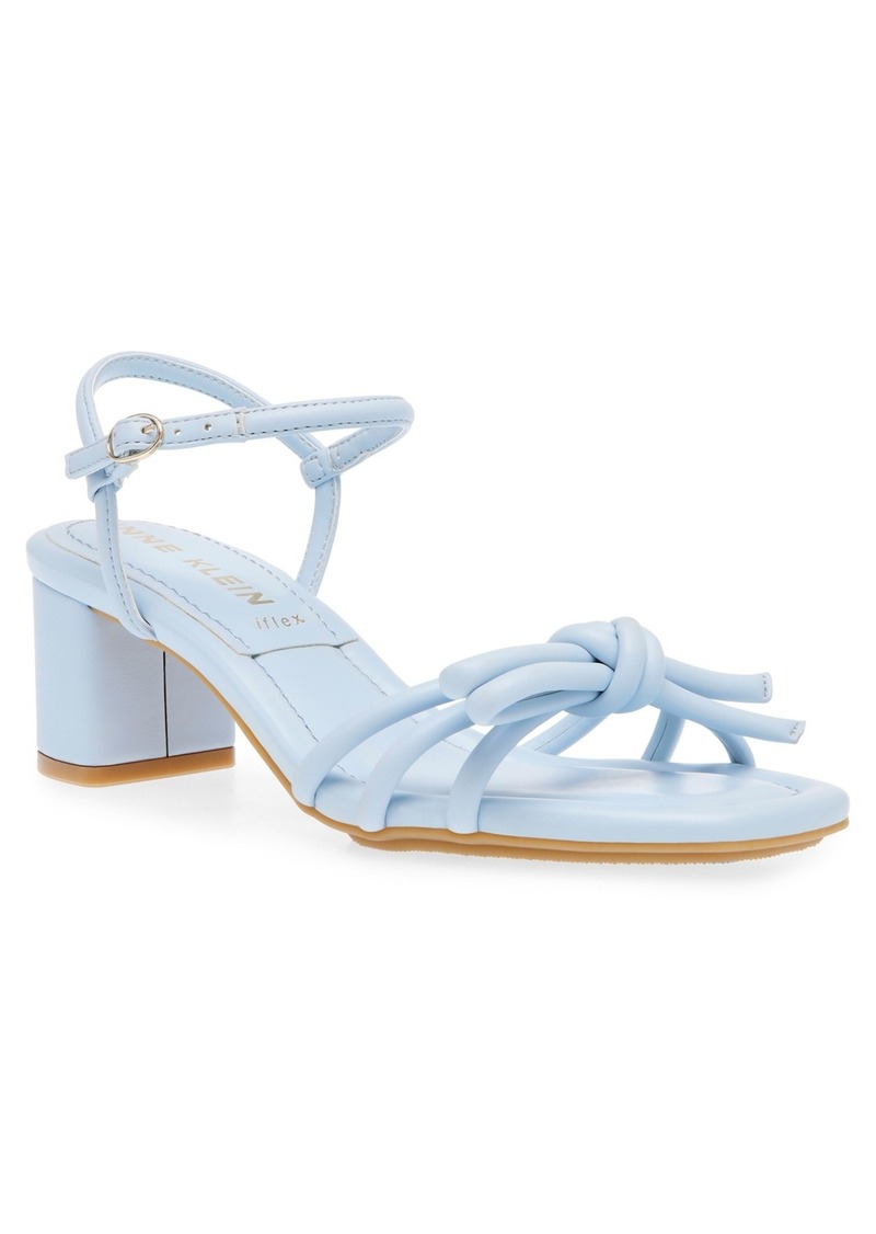 Anne Klein Women's Kelsi Block Heel Dress Sandals - Light Blue Smooth