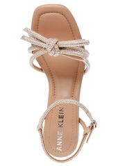 Anne Klein Women's Kelsi Block Heel Dress Sandals - Clear Crystal, Nude