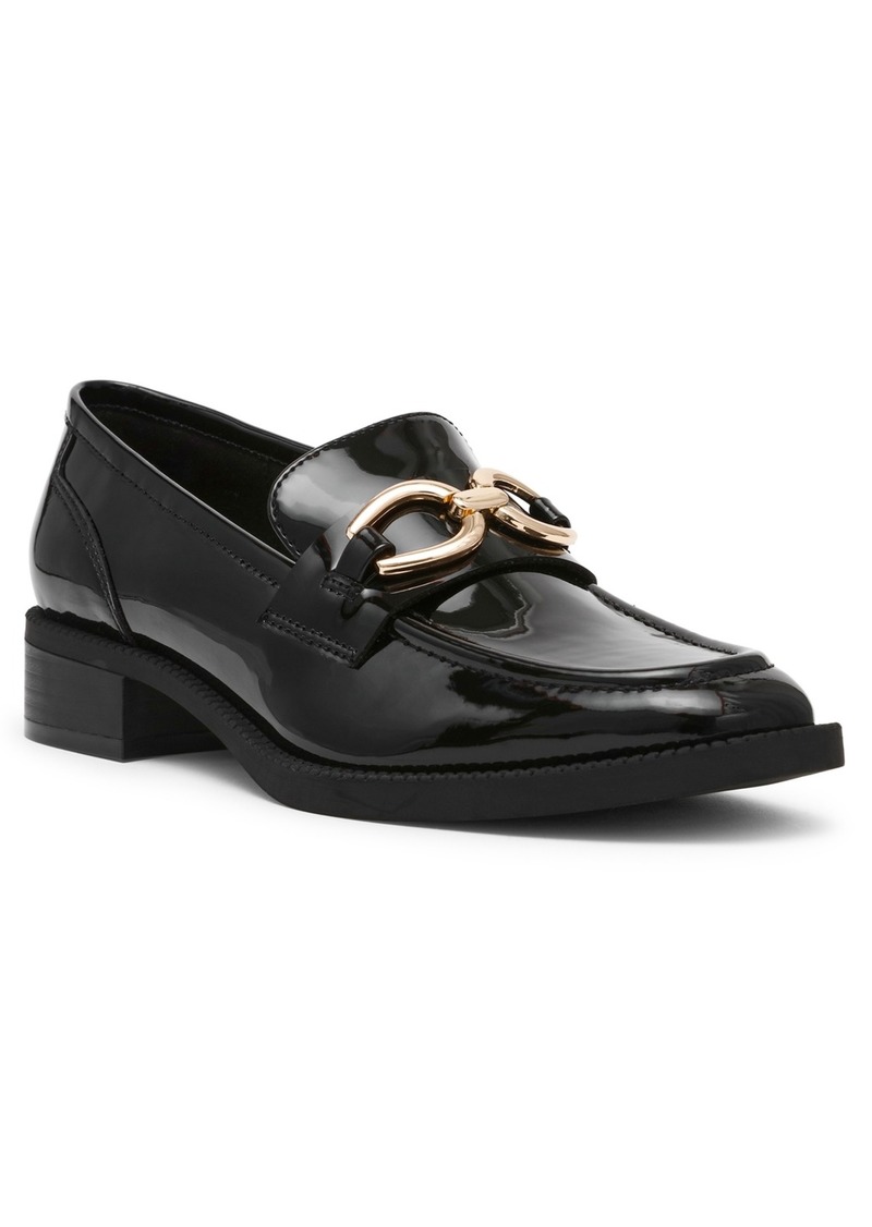 Anne Klein Women's Korrie Ornamented Slip On Loafers - Black Patent