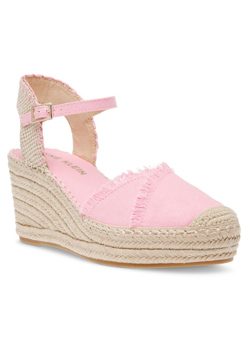 Anne Klein Women's Laken Espadrille Wedge Sandals - Pink Linen