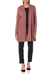 Anne Klein Women's Long Monterey Cardigan with Waist Seam Detail ROSESTONE