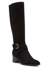 Anne Klein Women's Maelie Knee High Microsuede Regular Calf Boots - Dark Brown Microsuede