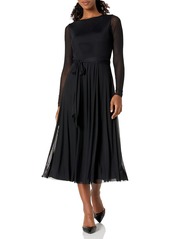 Anne Klein Women's Mesh Long Sleeve Midi Dress  XL