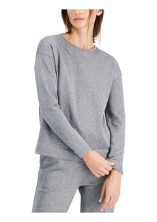 Anne Klein Women's METLLIC Pullover SWTSHIRT-Grey H Silver  XL